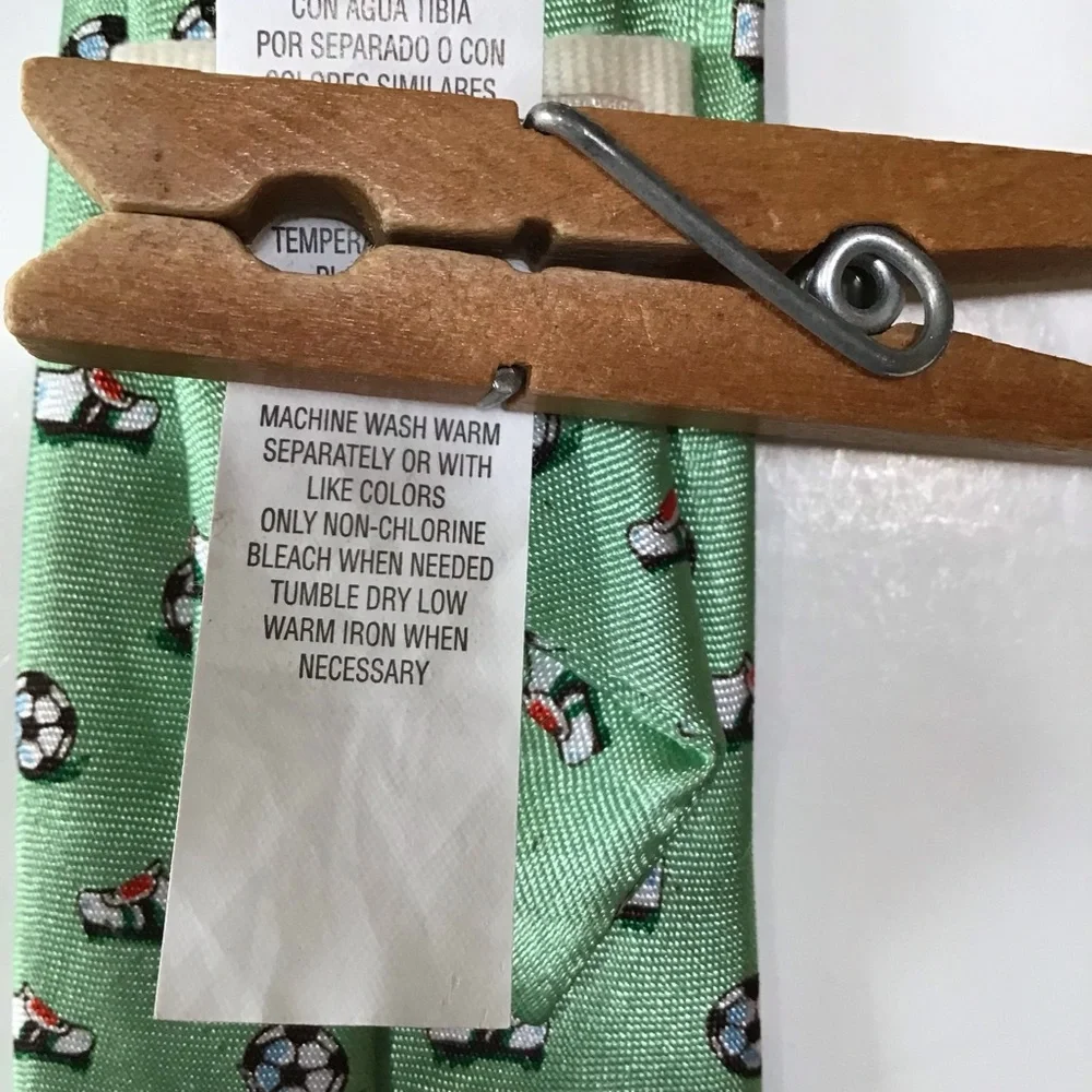 The Children's Place Tie Toddler Boys 24M-4T Green Soccer Necktie Pre-tied Adj.